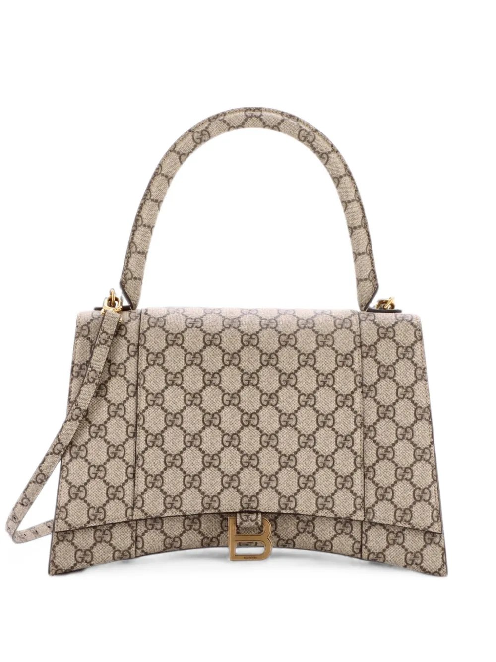 x Balenciaga The Hacker Project Hourglass Top Handle Bag GG Coated Canvas Medium shoulder bag