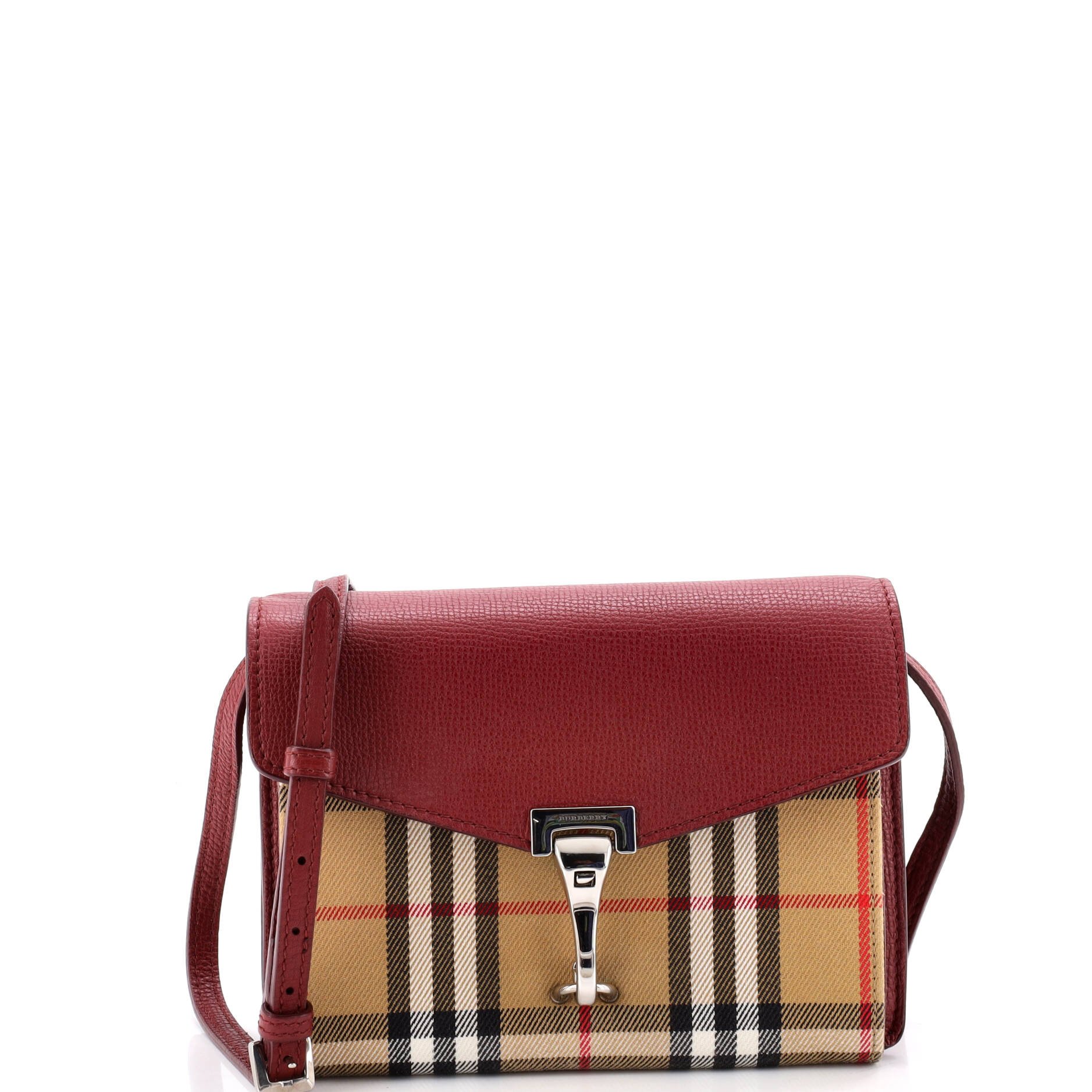 Macken Crossbody Bag Leather and Vintage Check Canvas Baby