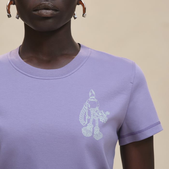 Violet Lilas Printed Straight T-shirt