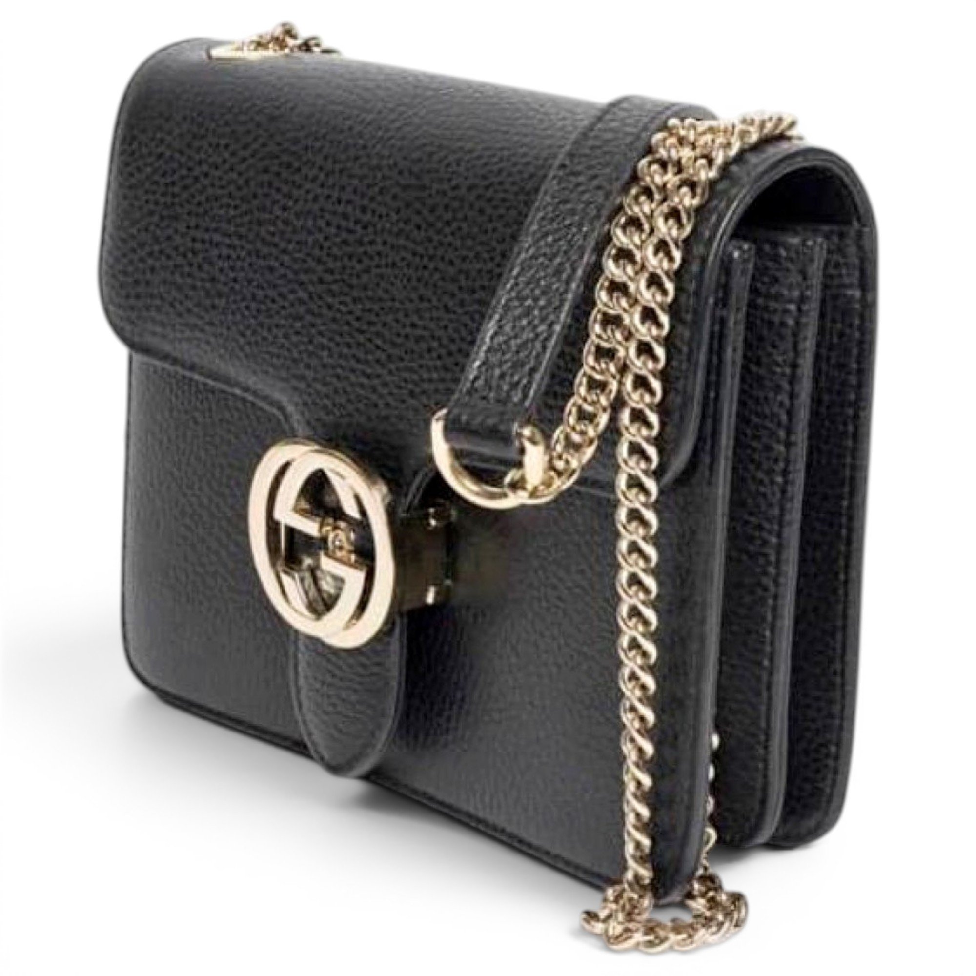 Interlocking leather handbag