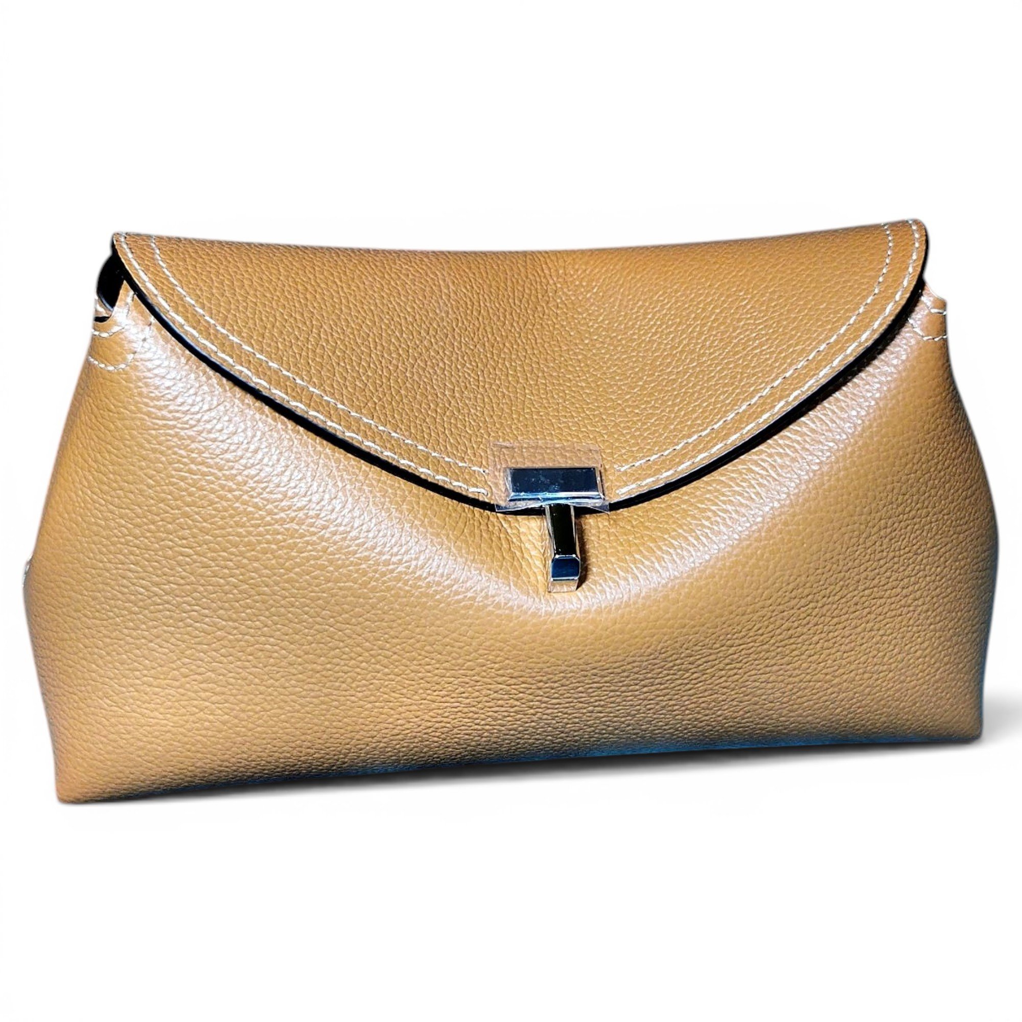 Toteme T-Lock leather clutch bag