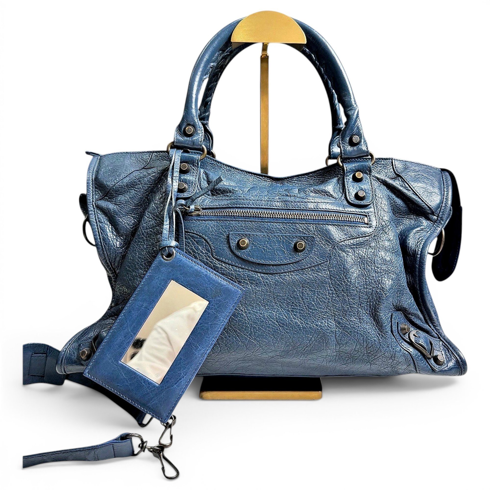 City leather handbag