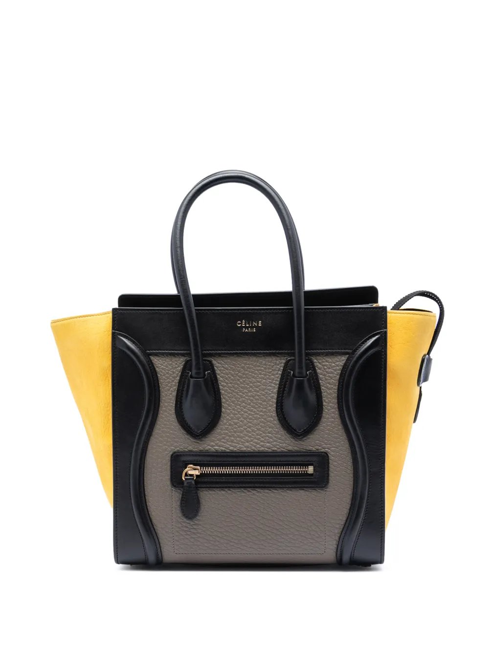 2015 Micro Tricolor Leather Luggage Tote handbag