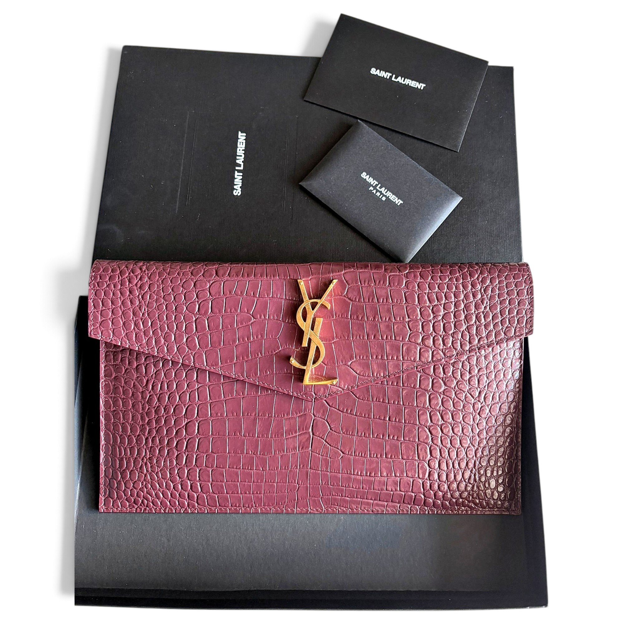 Leather clutch bag