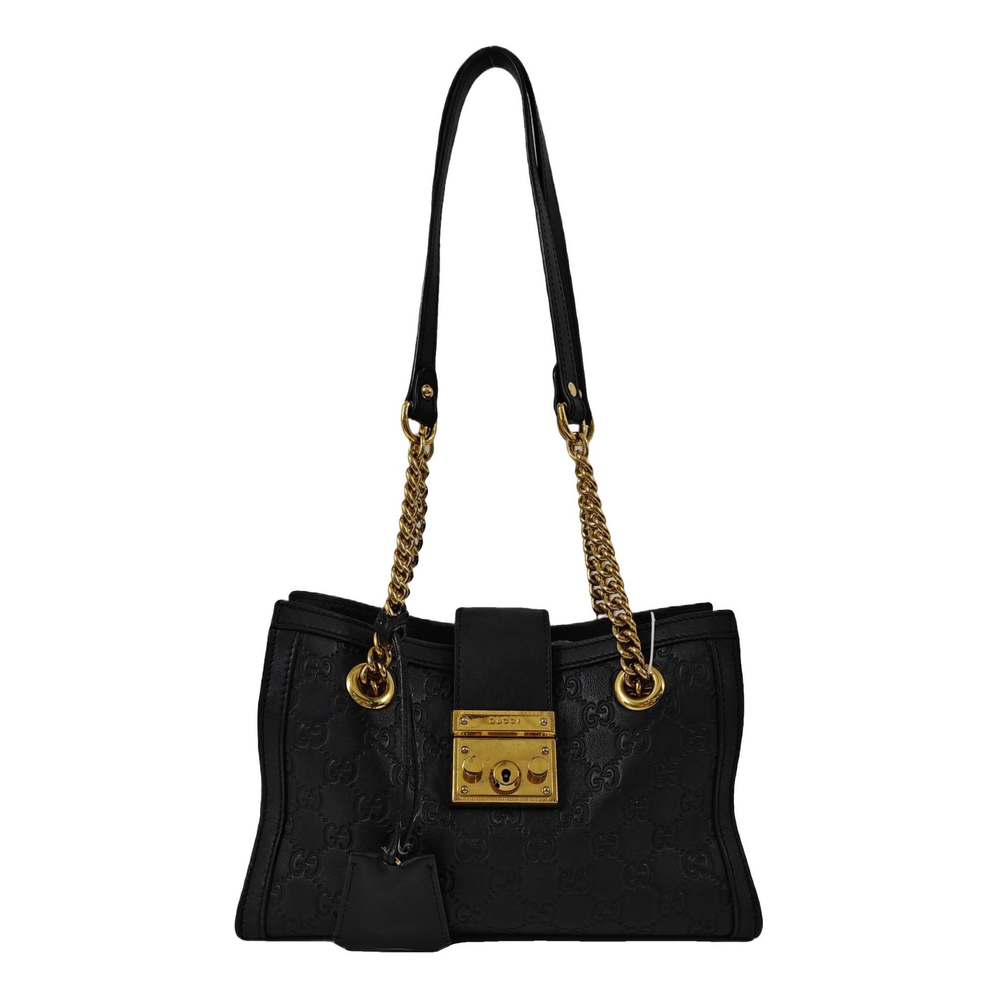 Padlock leather handbag