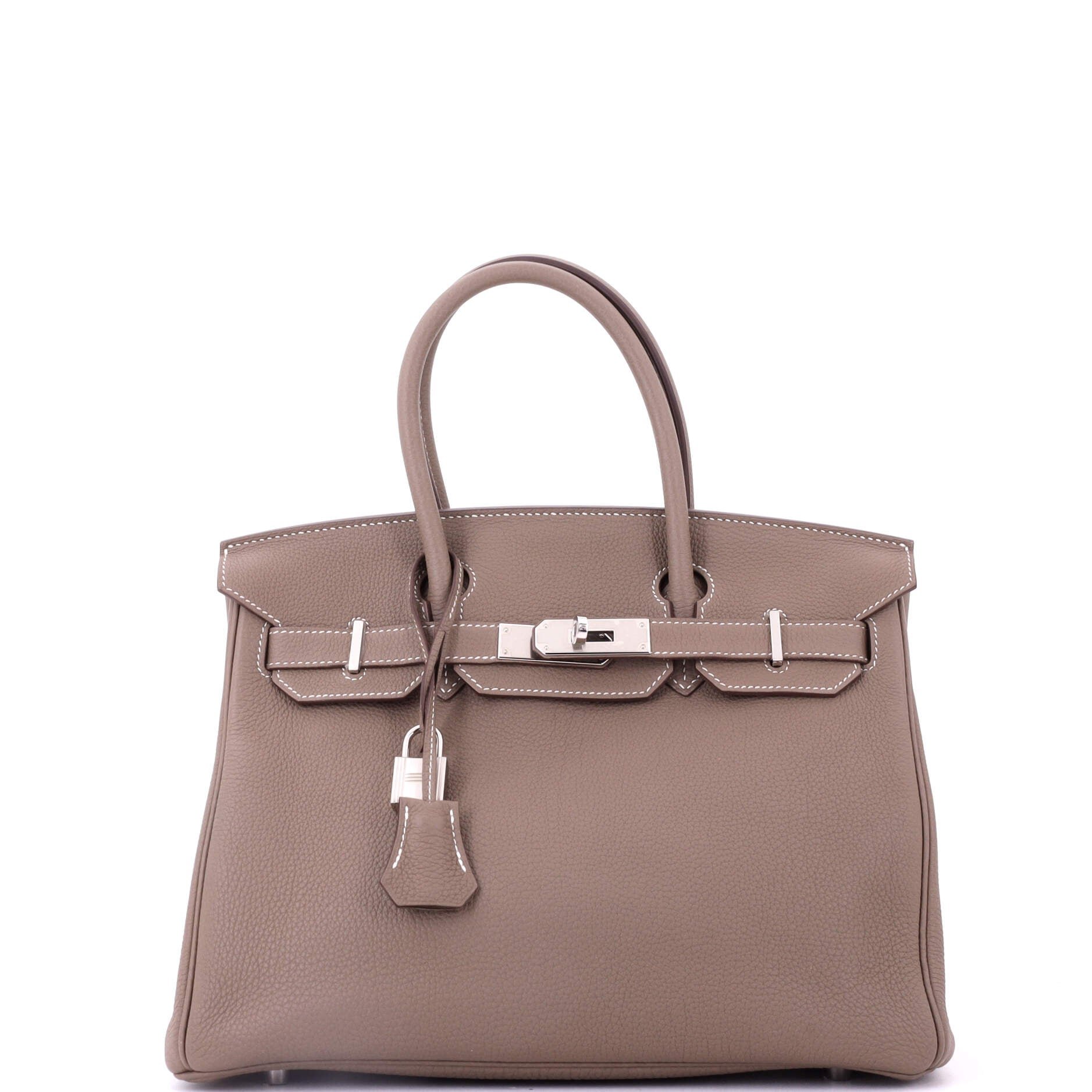 Hermes Birkin Handbag Grey Togo with Palladium Hardware 30