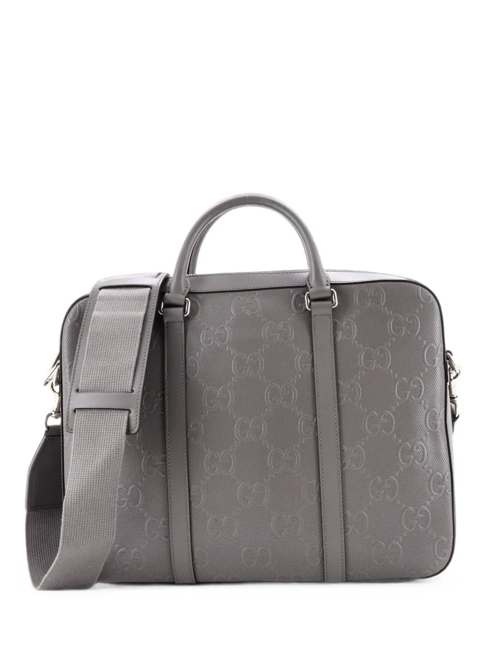 Briefcase GG Embossed Perforated Leather Medium business bag