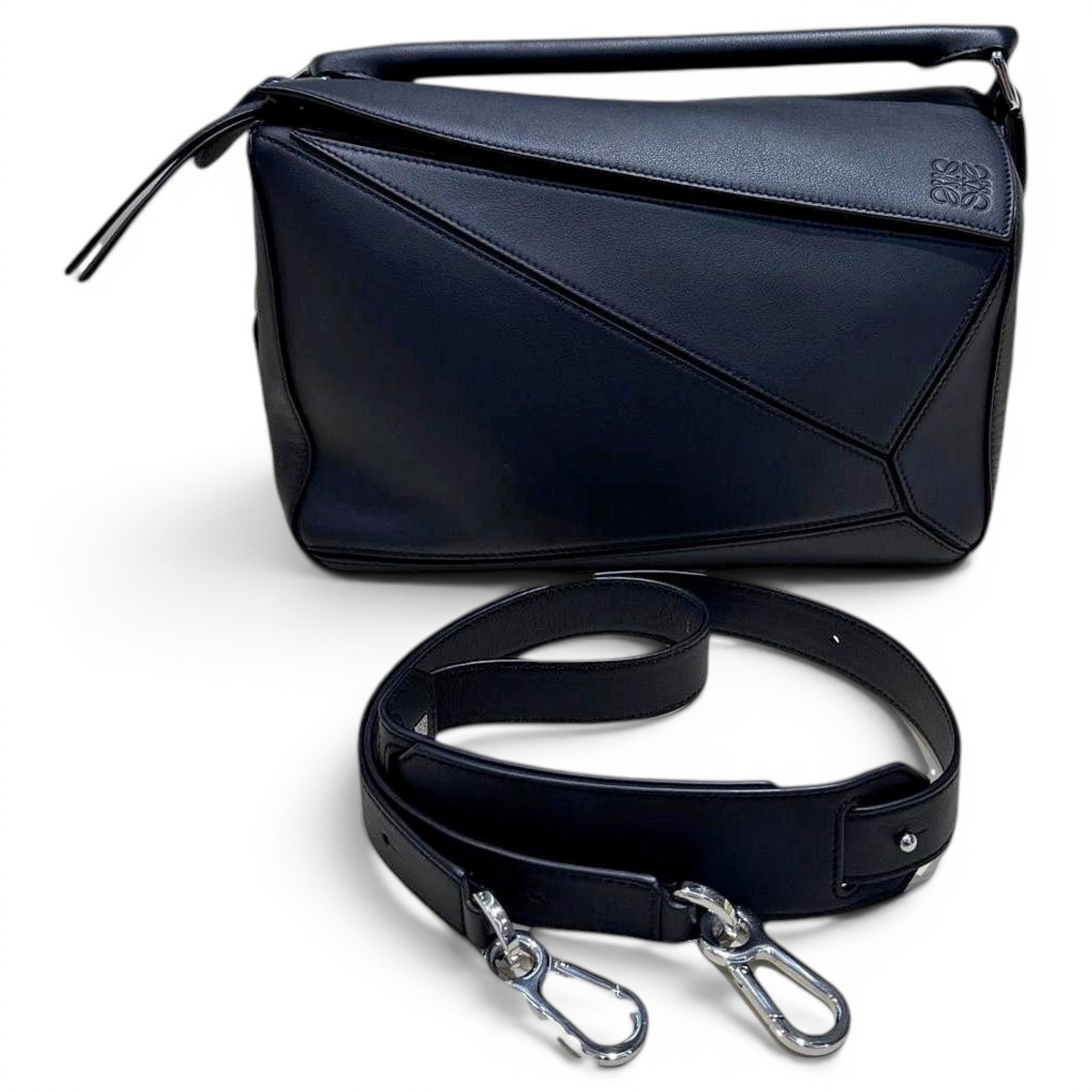 Puzzle leather handbag