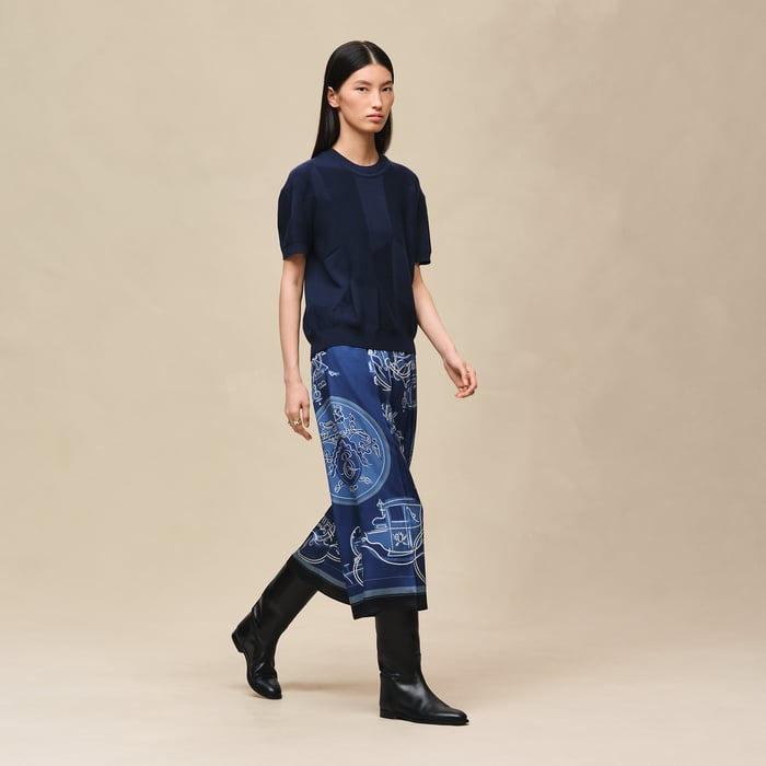 Bleu Outremer "H Voyage" Short-sleeve Sweater