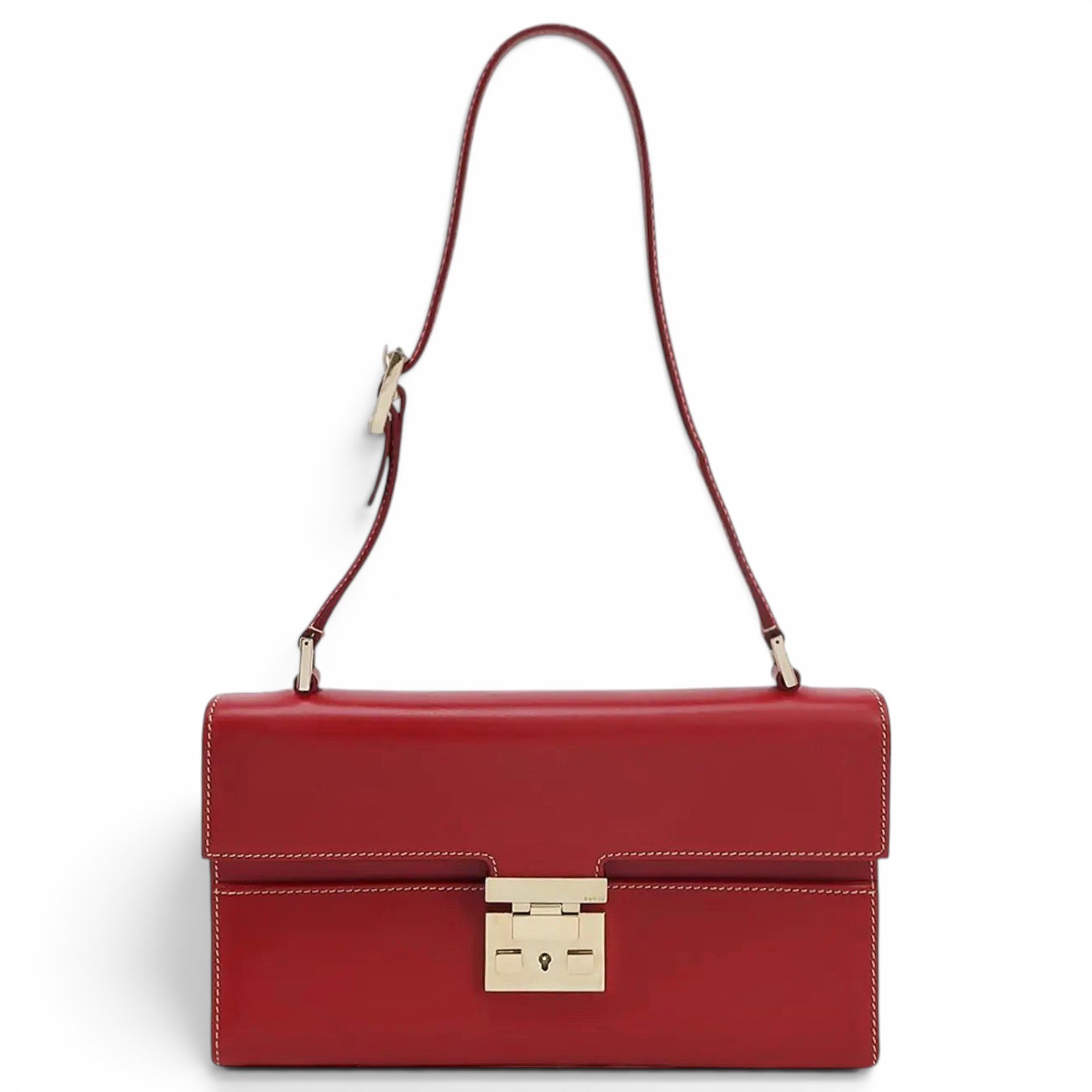 Padlock leather handbag