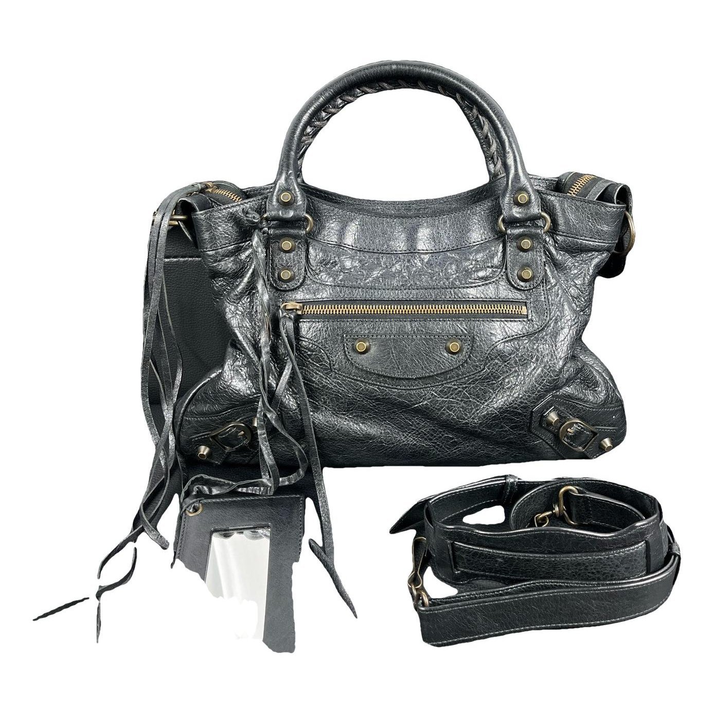 City leather handbag