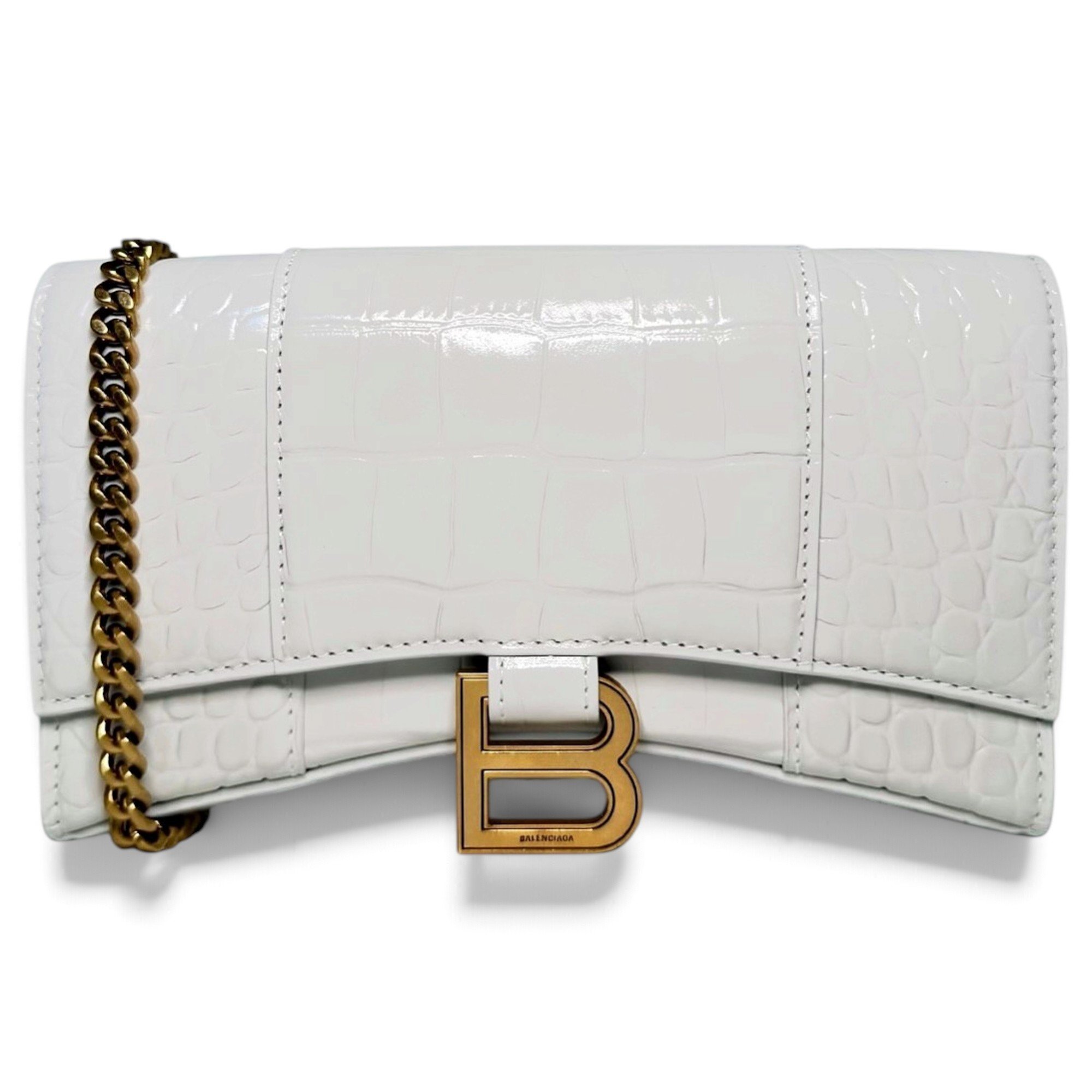 Hourglass leather crossbody bag