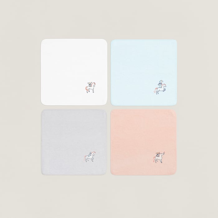 Multicolore Set Of 4 Cabriole Washcloths