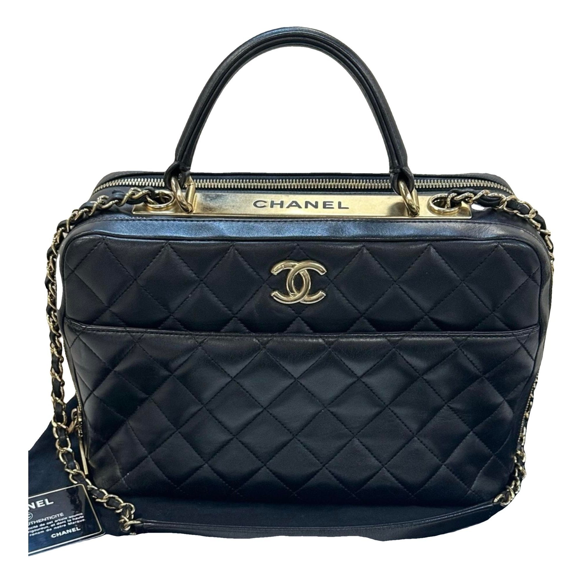 Trendy CC Bowler leather handbag