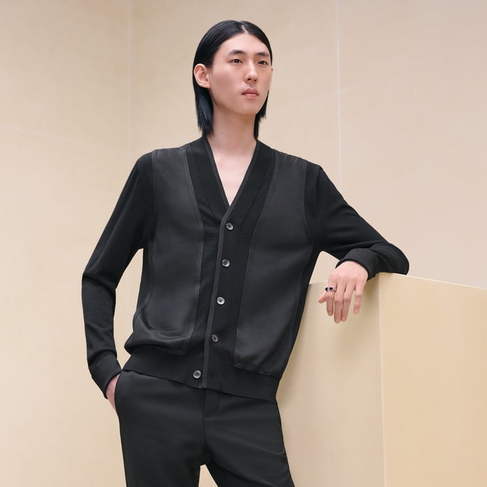 "Decadre laine & soie" buttoned cardigan