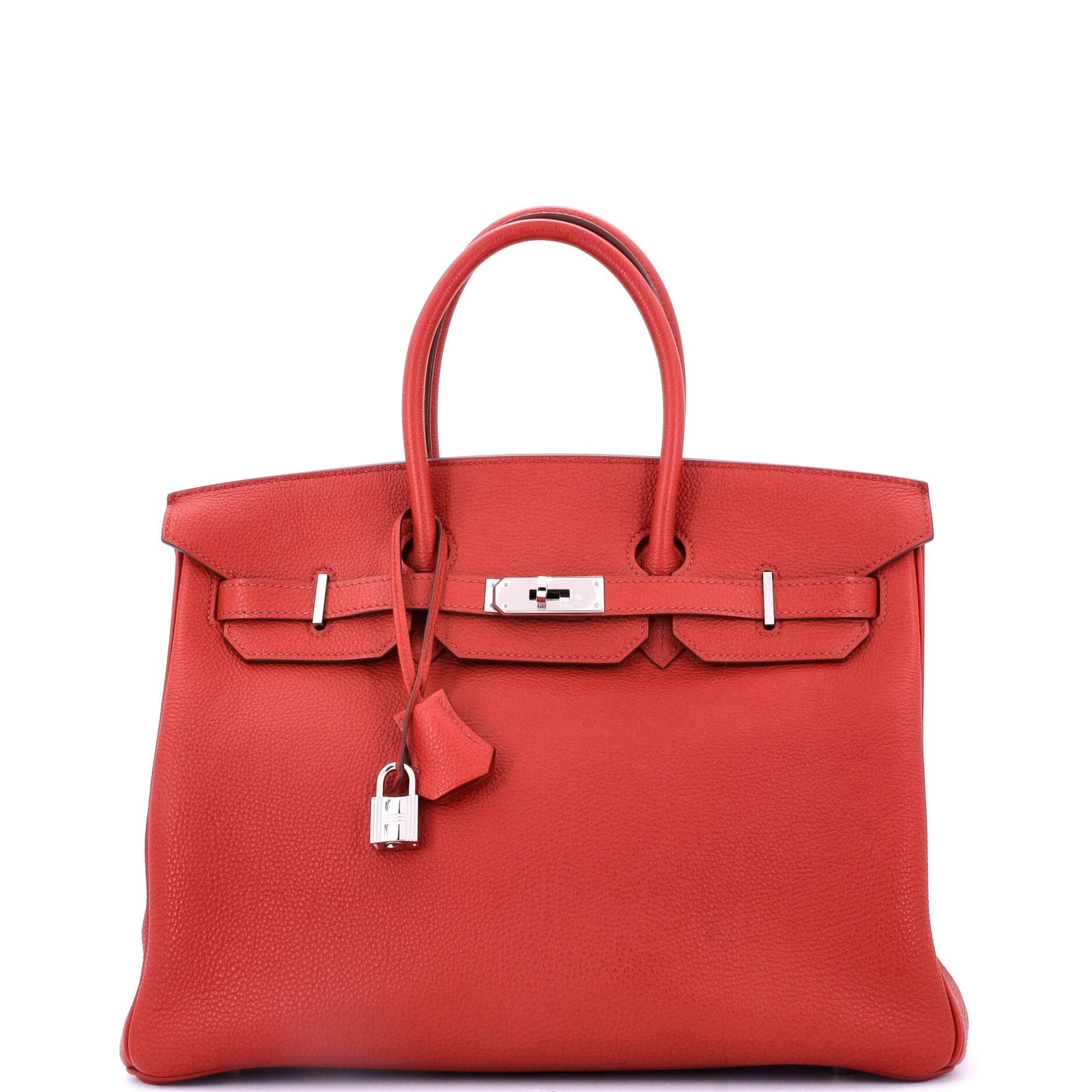 Hermes Birkin Handbag Rouge Casaque Togo with Palladium Hardware 35