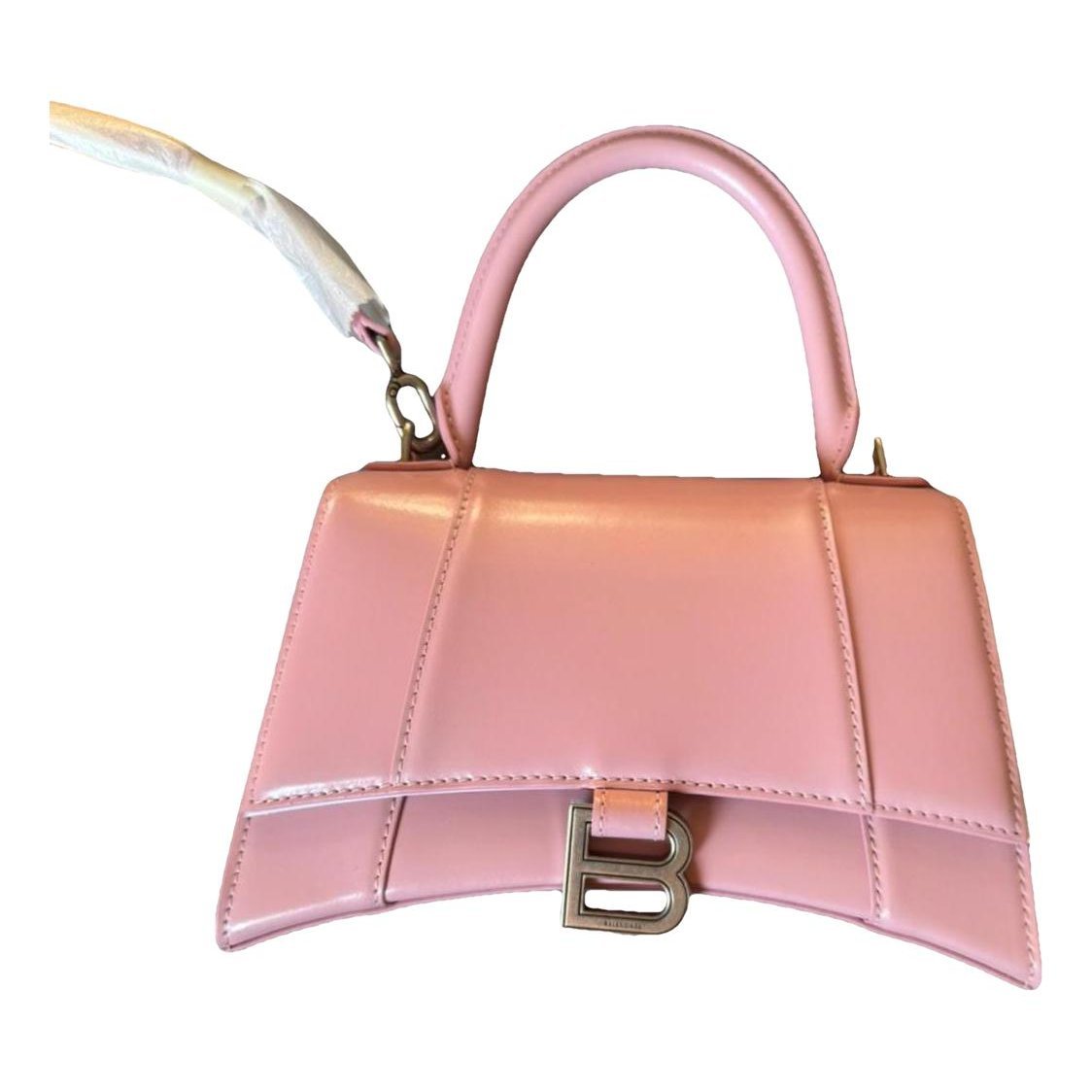 Hourglass leather handbag