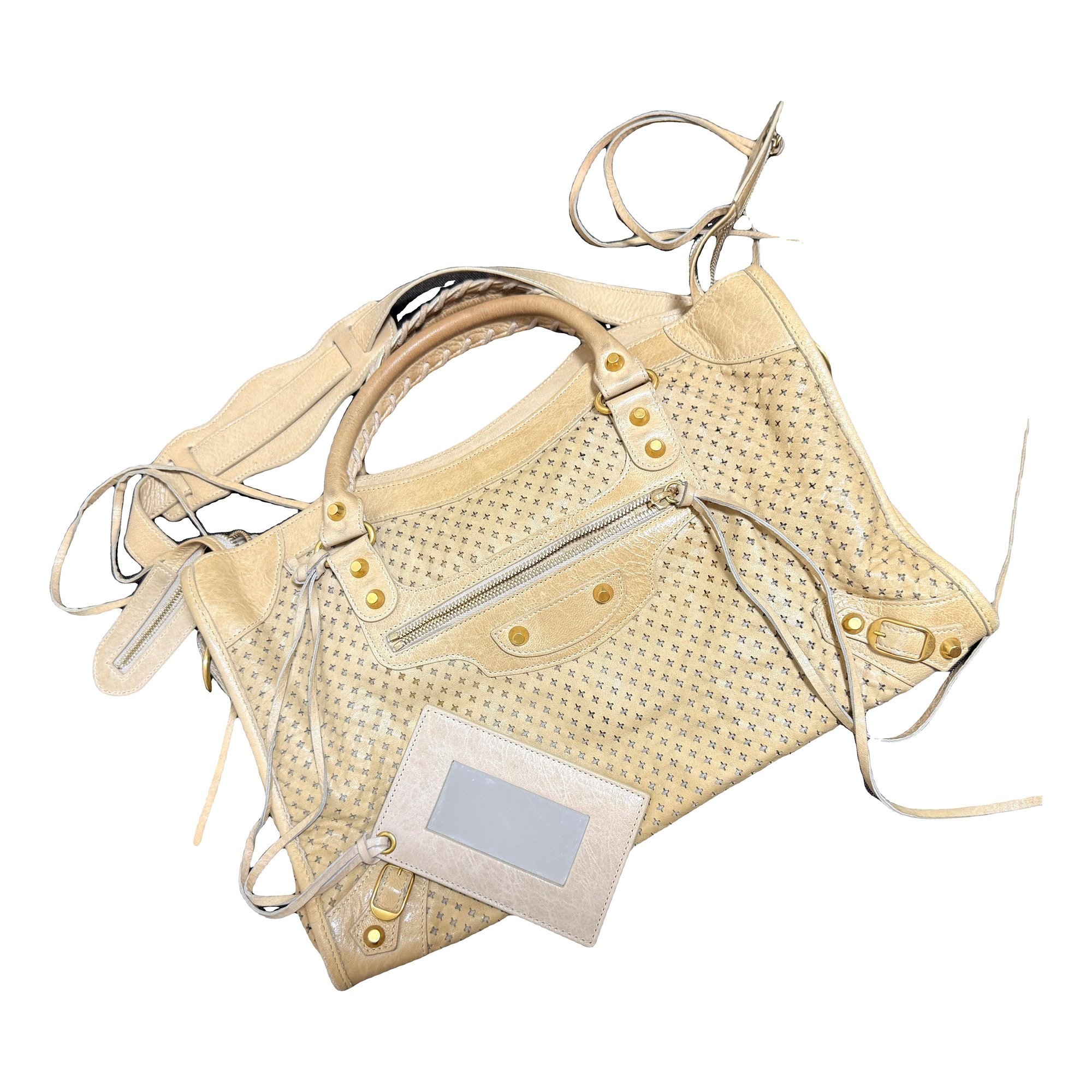 City leather handbag