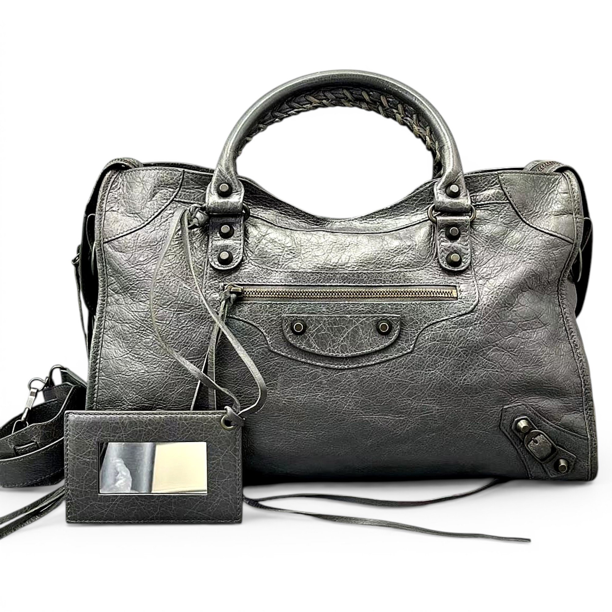 City leather handbag