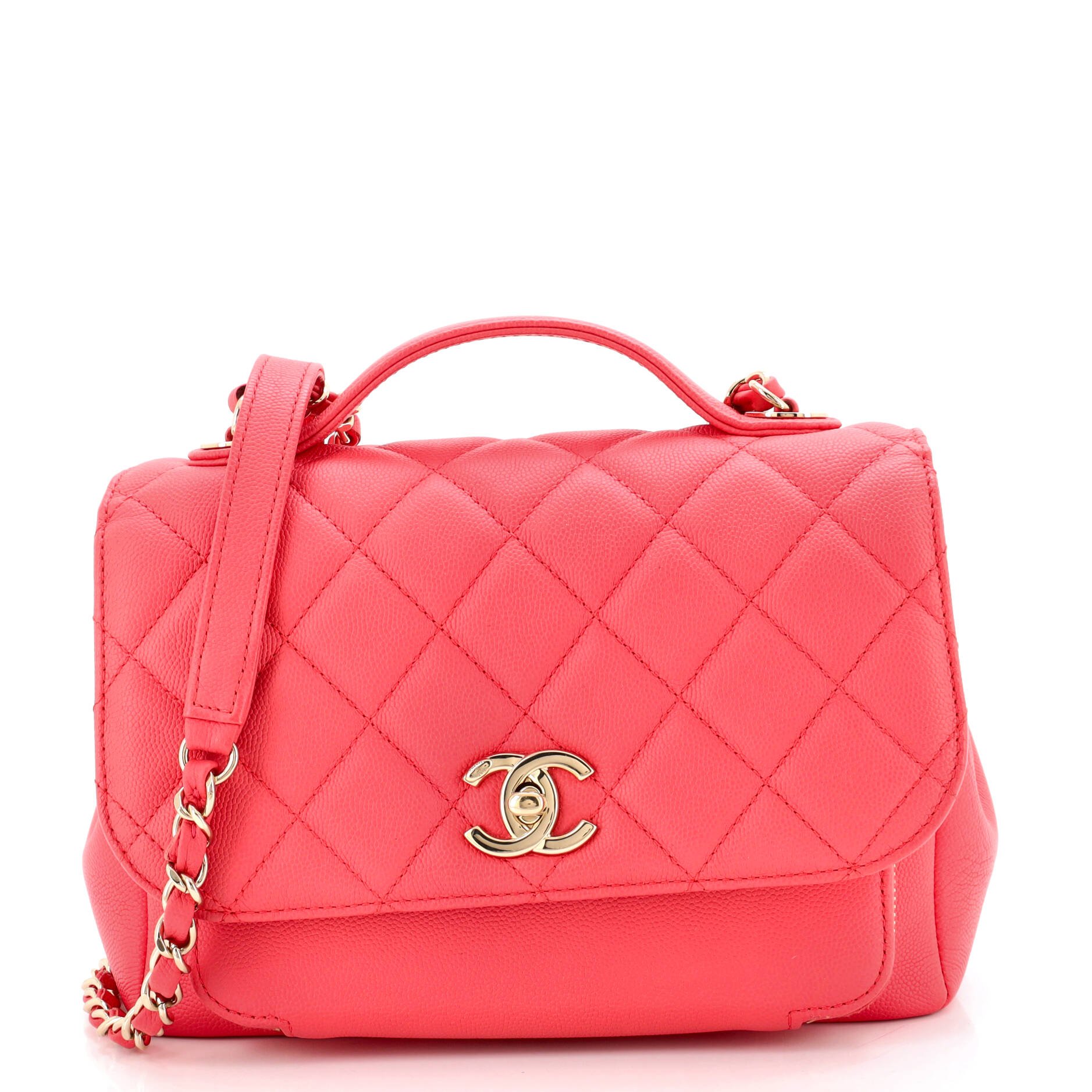 Business Affinity Flap Bag Quilted Caviar Small