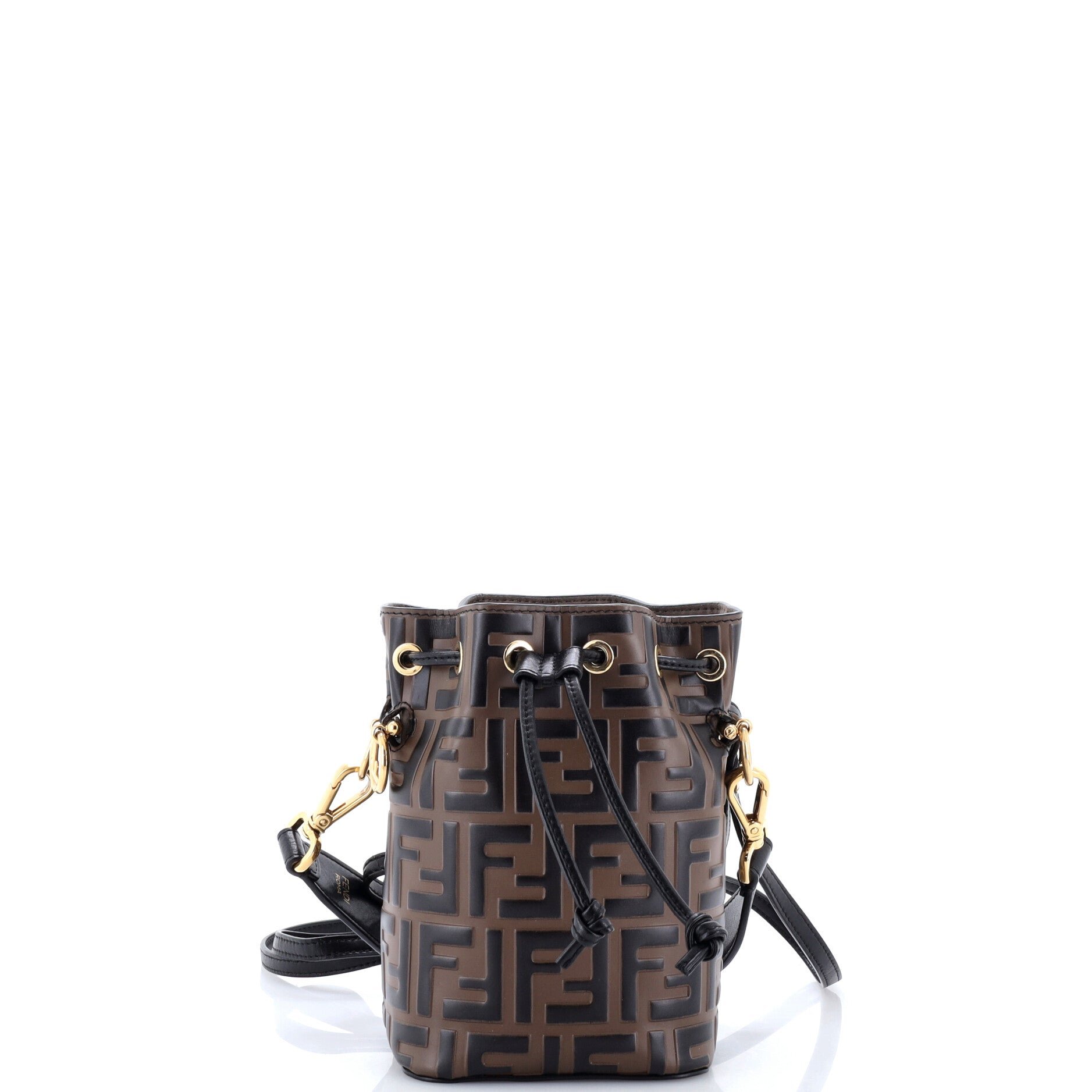 Mon Tresor Bucket Bag Zucca Embossed Leather Mini
