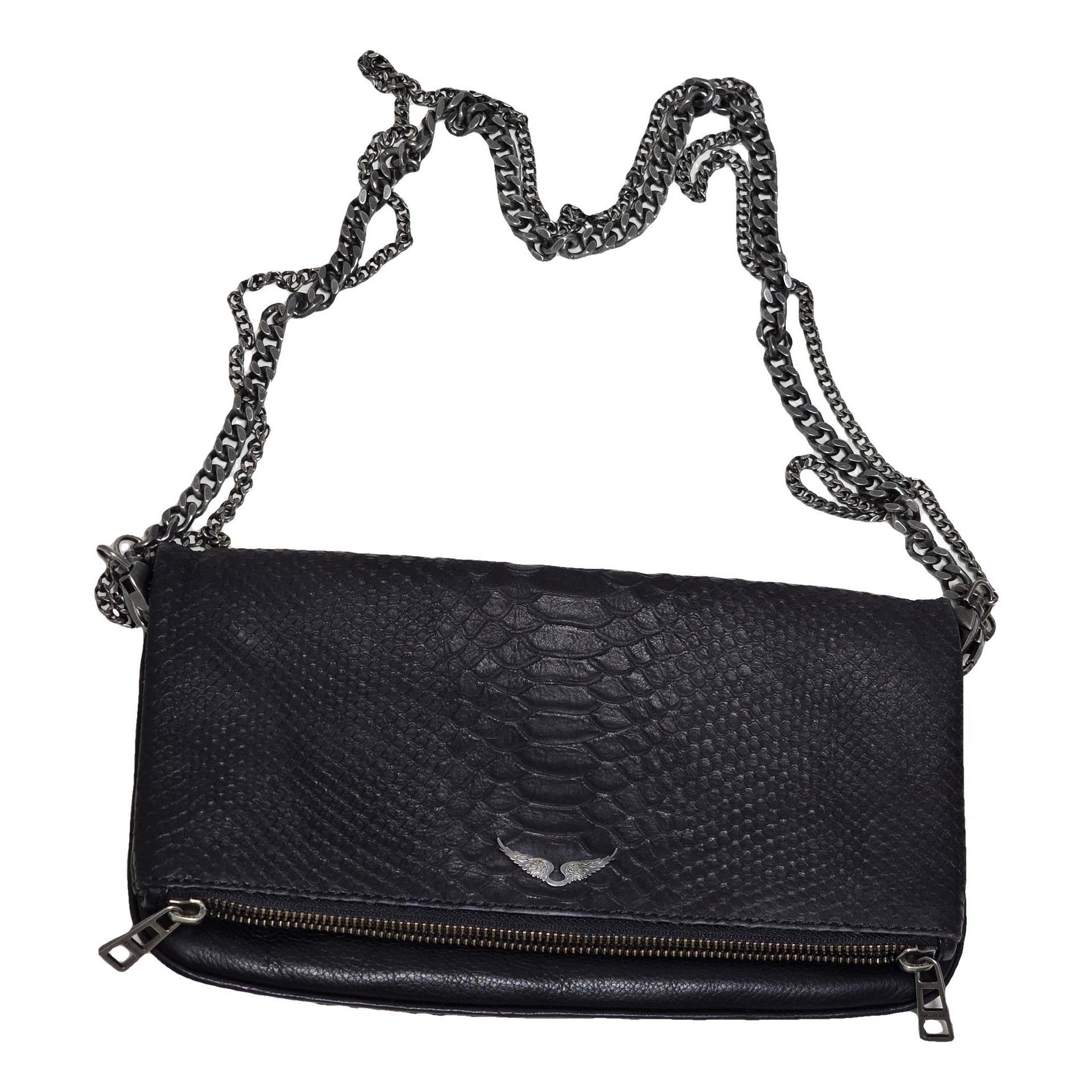 Rock leather clutch bag