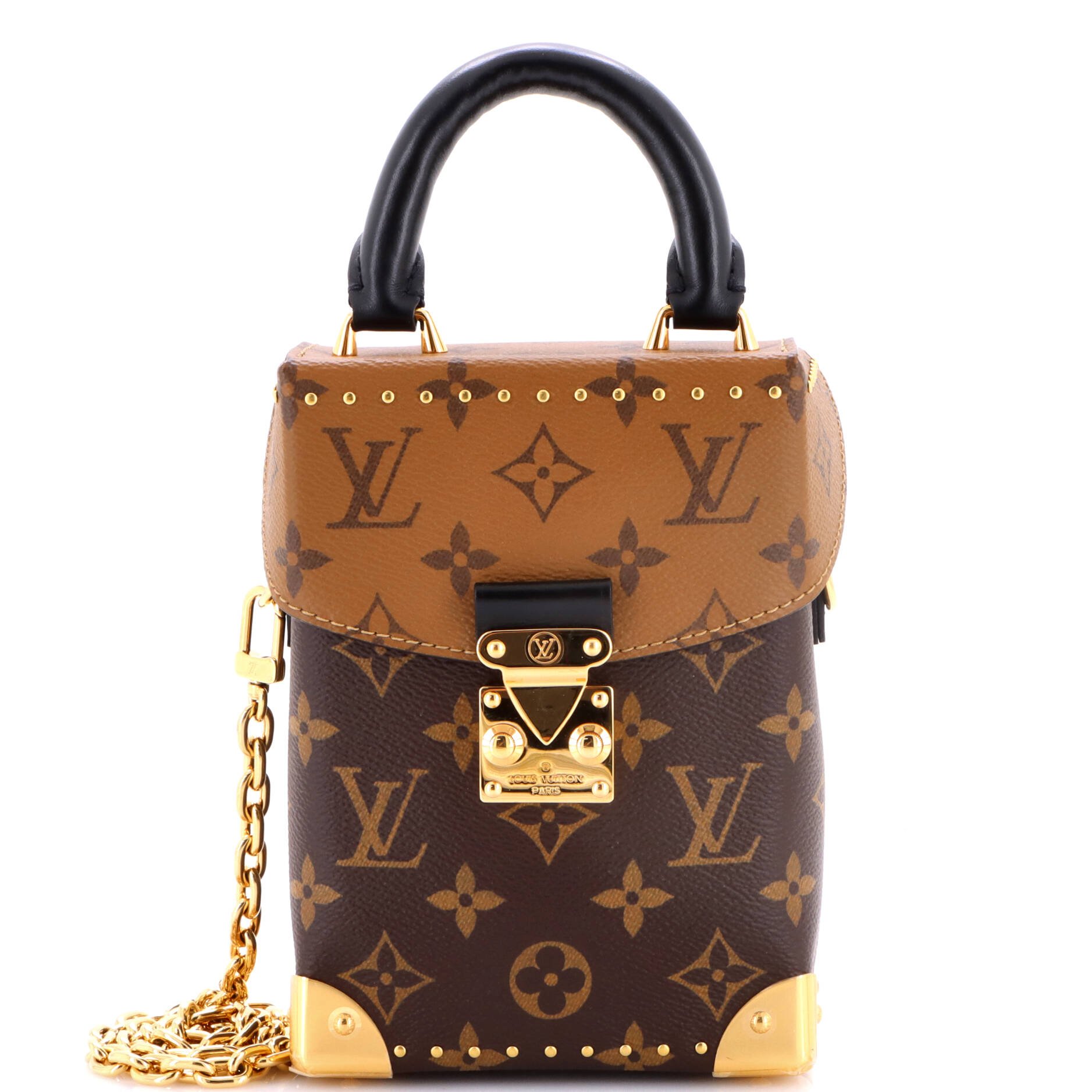 Camera Box NM Handbag Studded Reverse Monogram Canvas