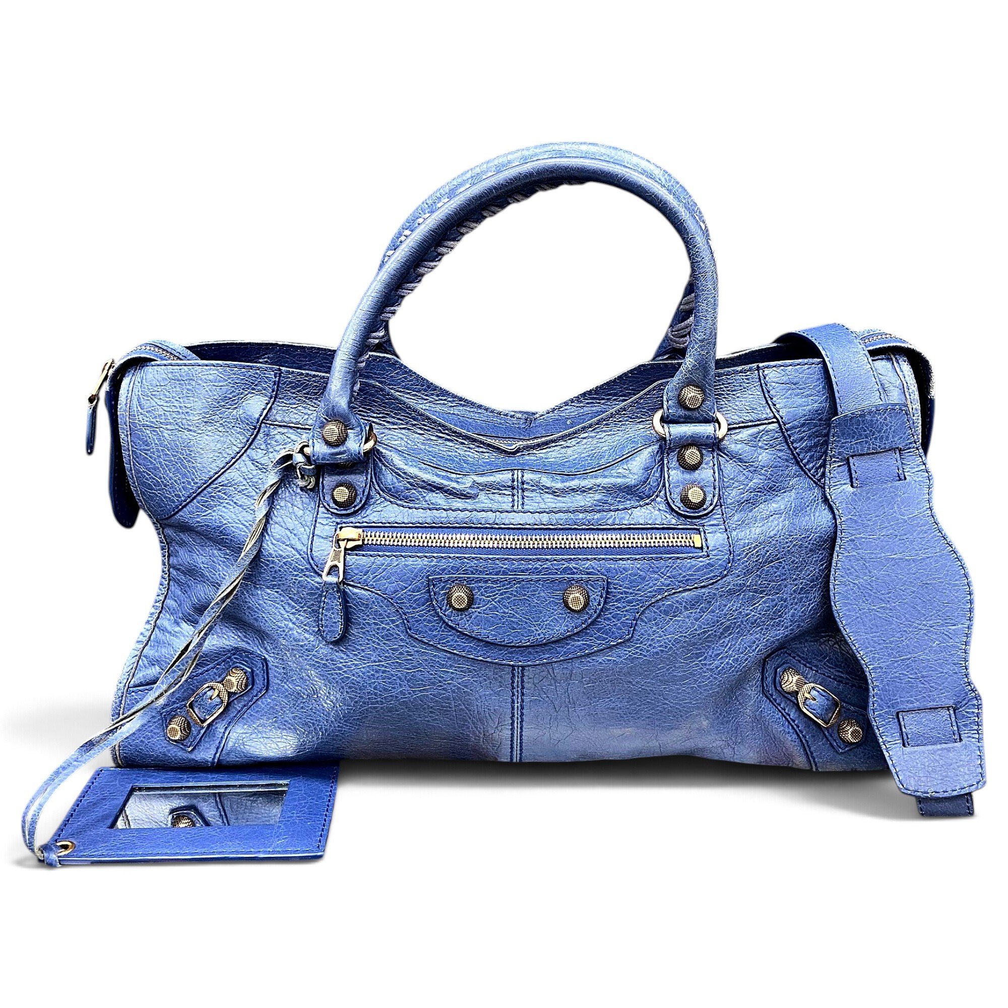 City leather handbag