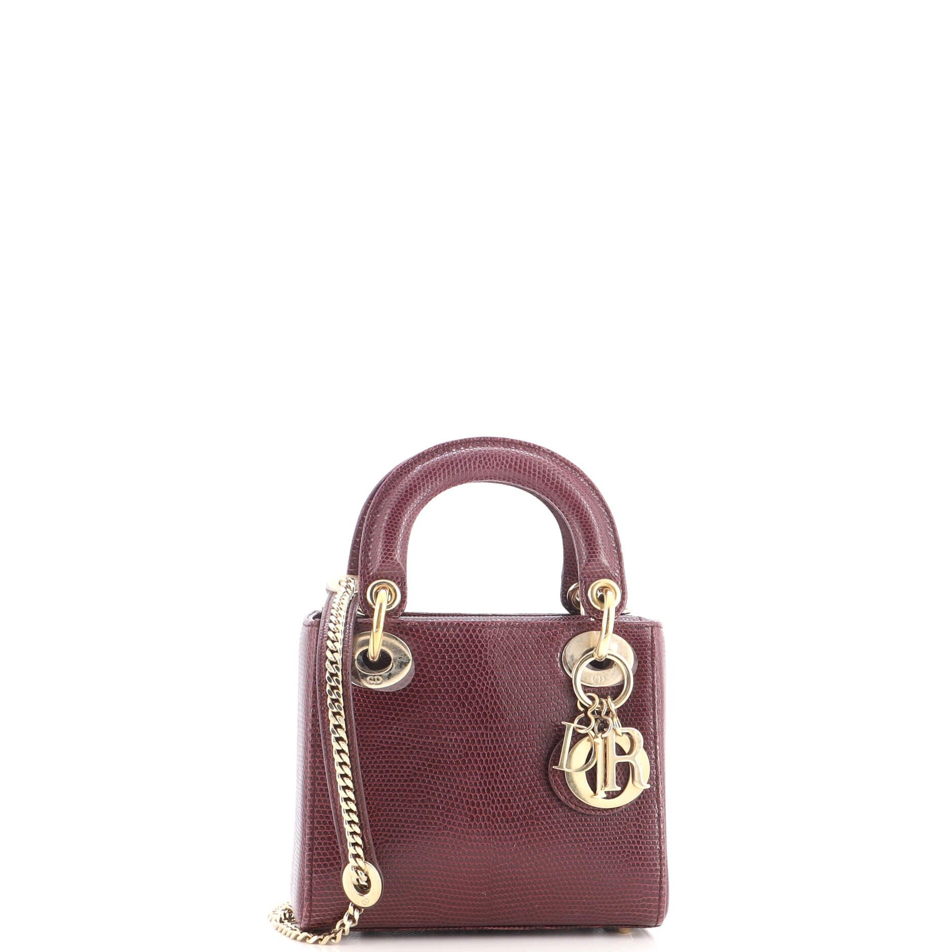 Lady Dior Chain Bag Lizard Mini