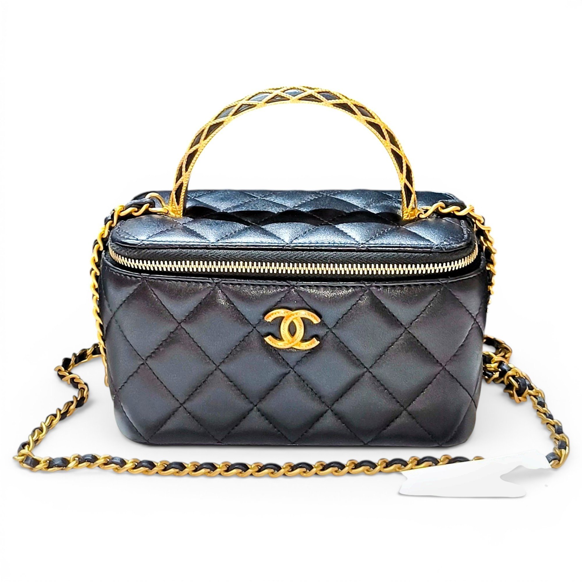 Vanity leather handbag
