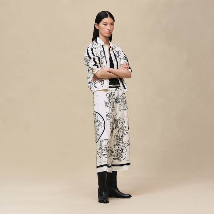 Blanc Nacre "Ex-libris a Main Levee" Short Pants