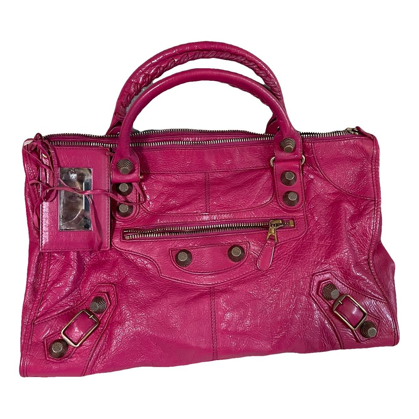 City leather handbag