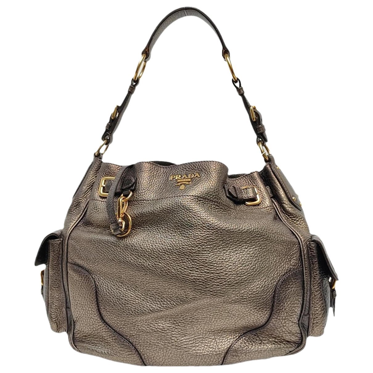Double leather handbag