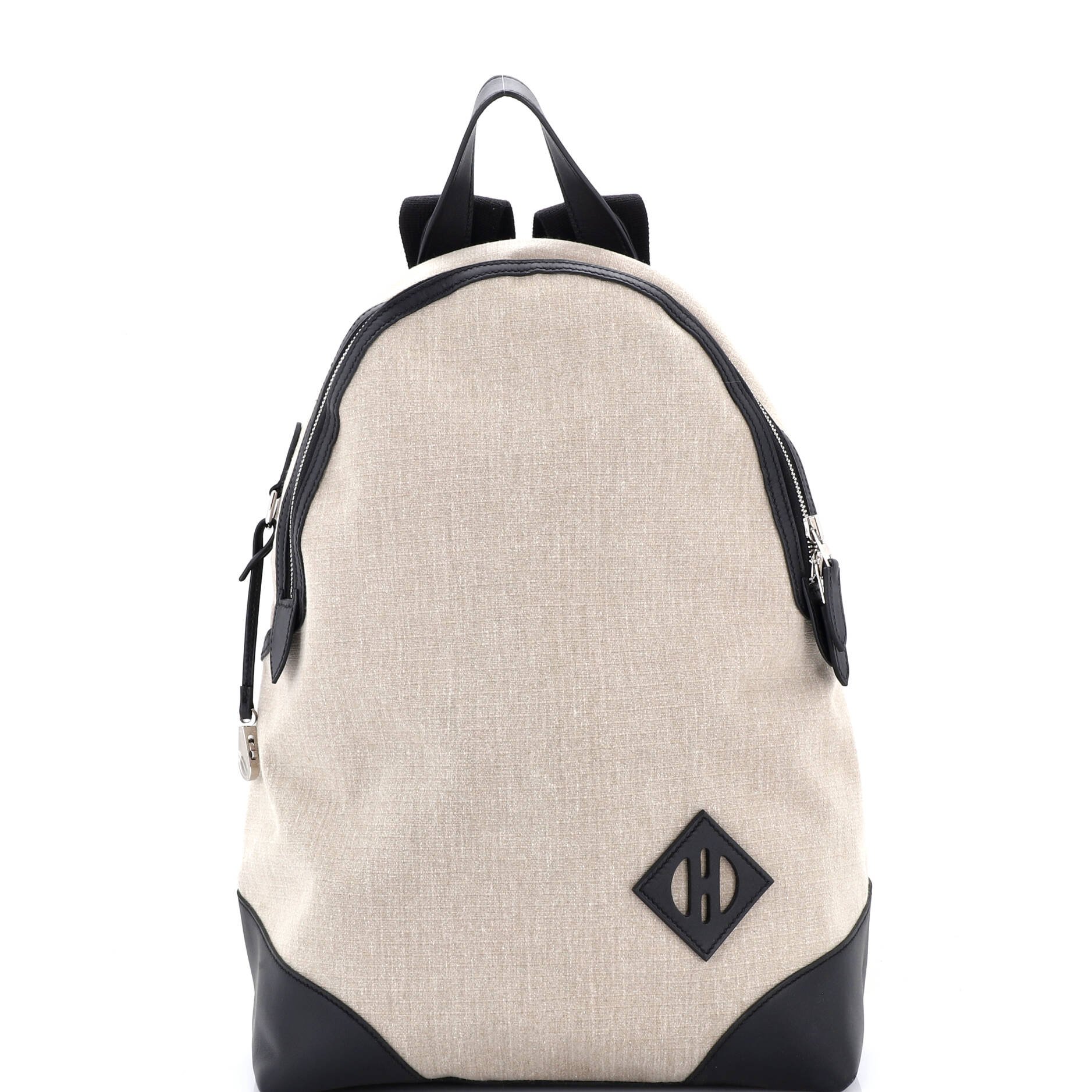 Hermes Allback Backpack Bivouac Toile with Leather