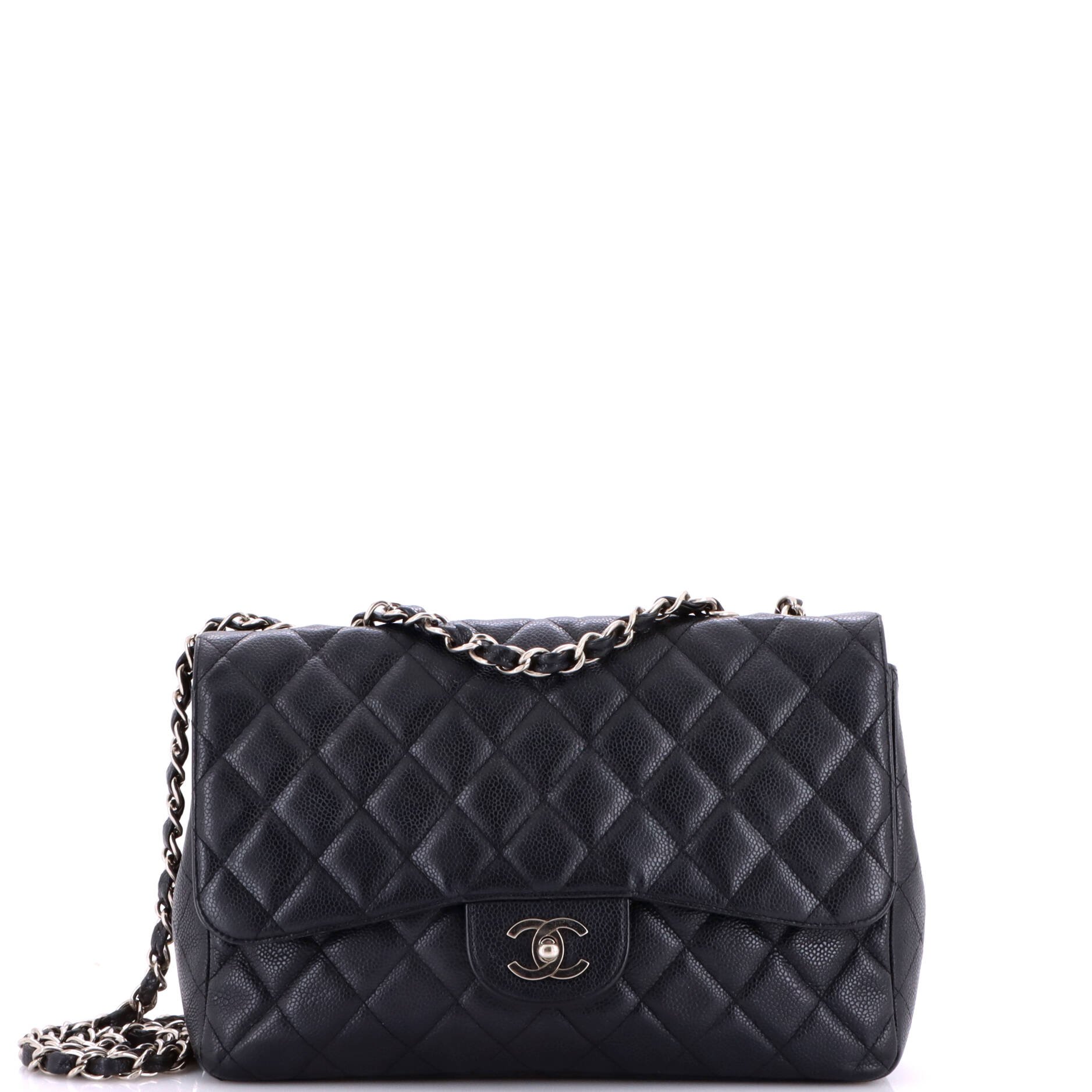 Vintage Classic Single Flap Bag Quilted Caviar Jumbo