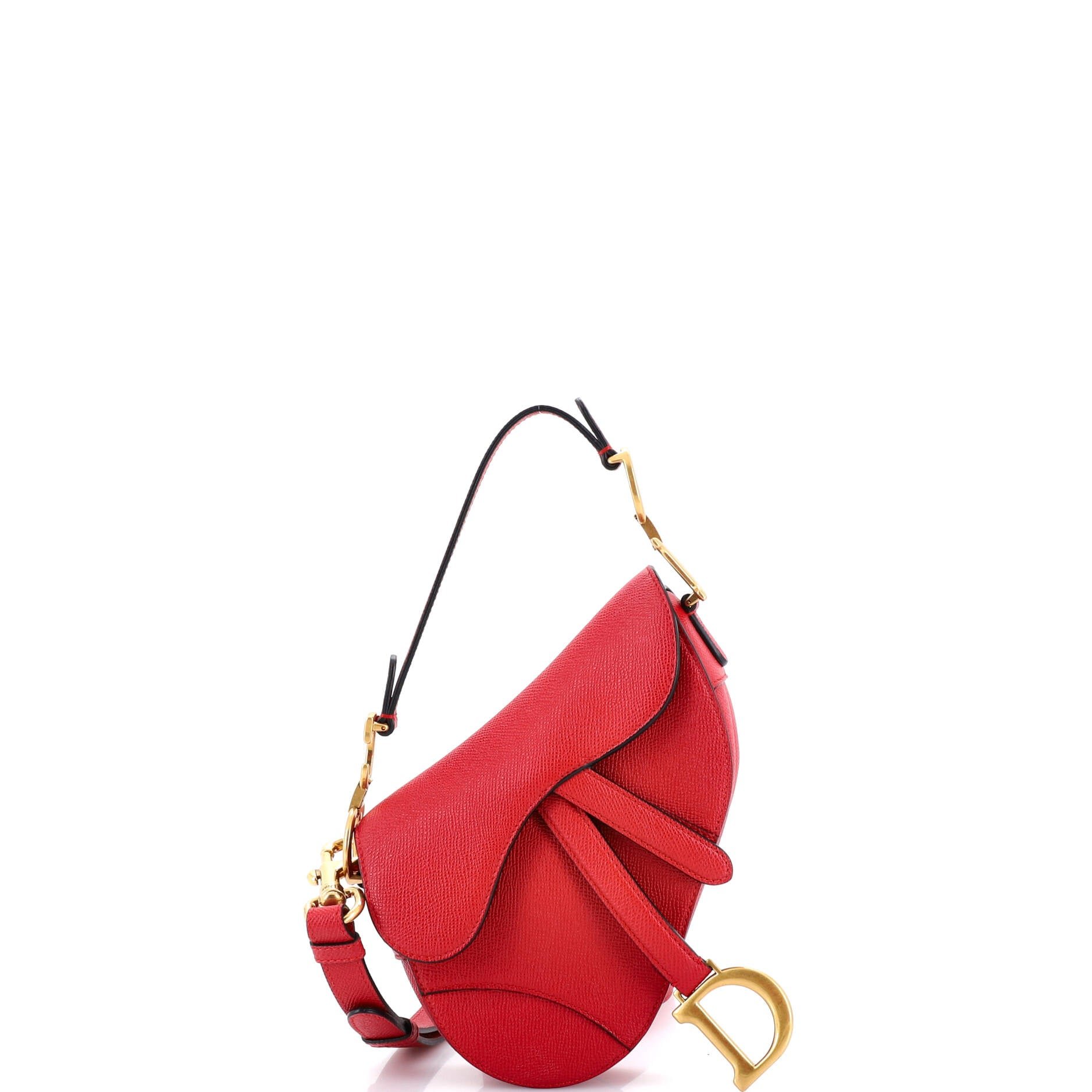 Dior Saddle Handbag with Strap Leather Mini