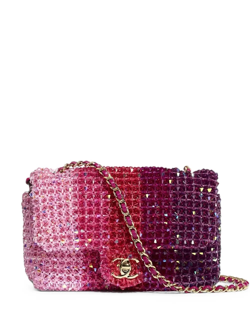 2020 mini Flap ombré beaded shoulder bag