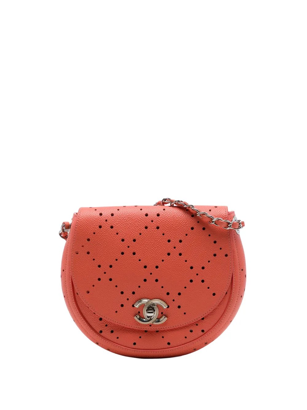 2017-2018 Small CC Perforated Caviar Messenger Flap crossbody bag