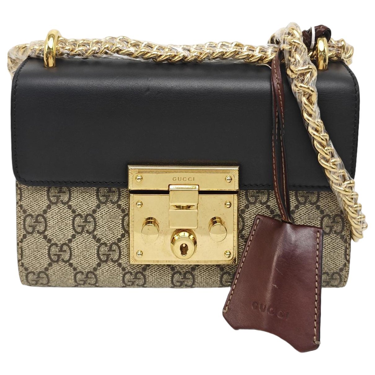 Padlock leather handbag