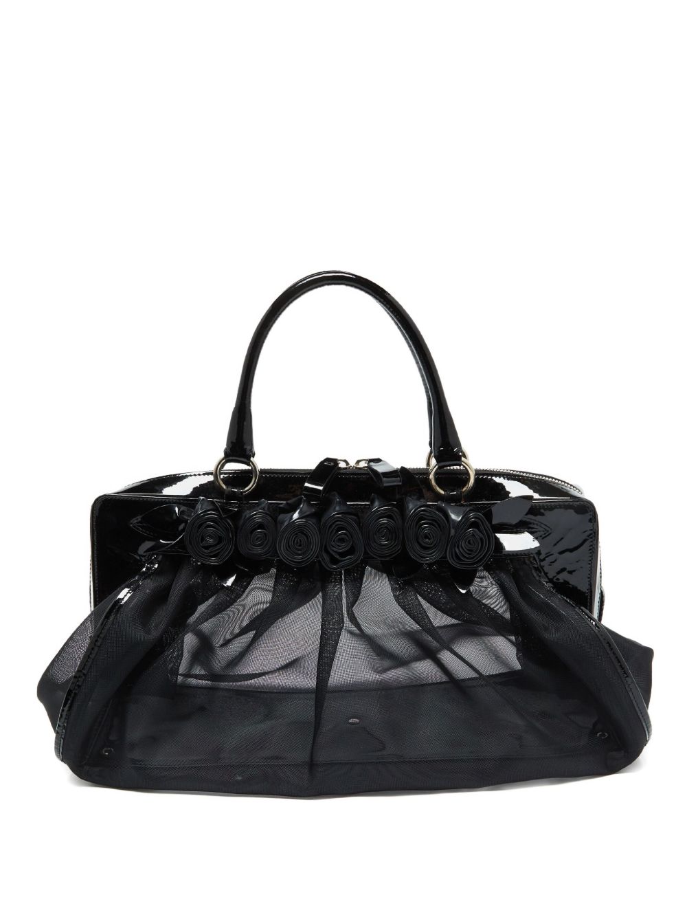 Valentino Garavani Petale Rose patent-leather mesh tote bag