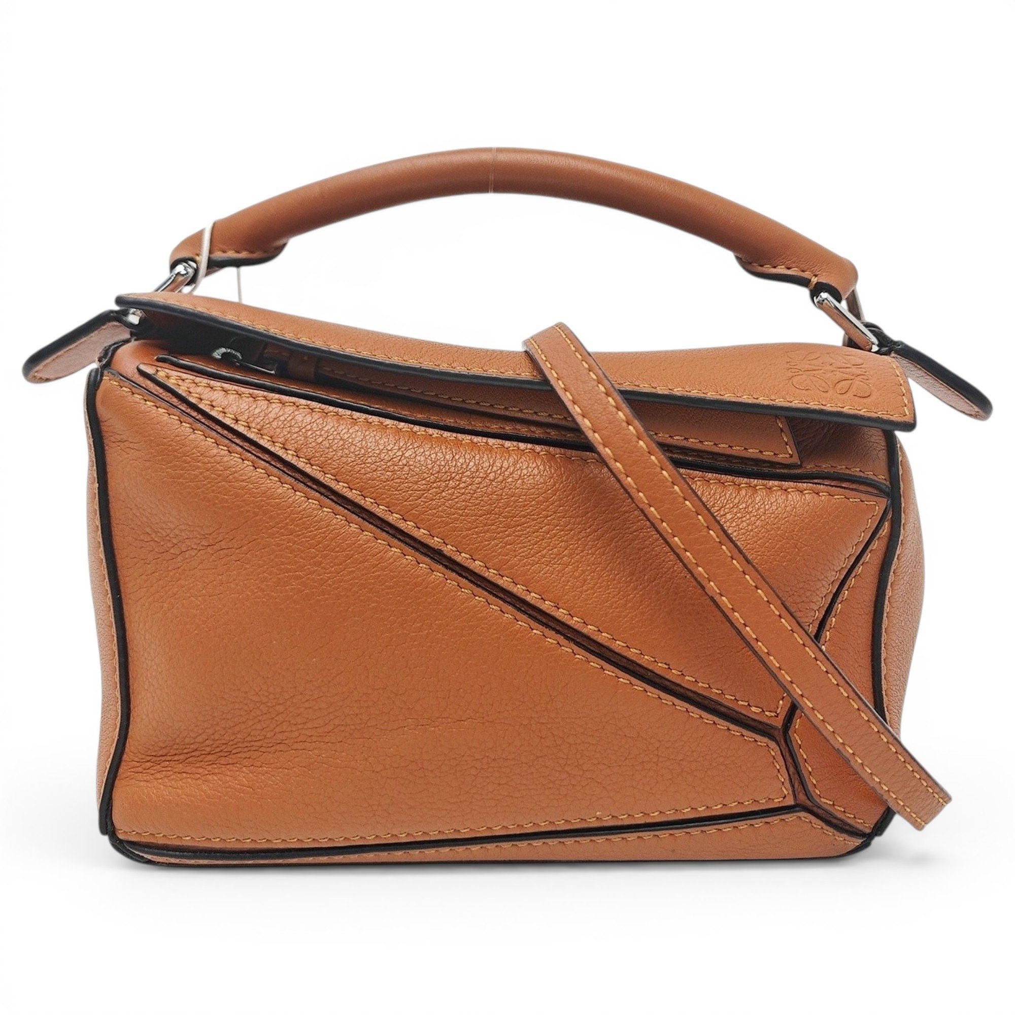 Puzzle leather handbag