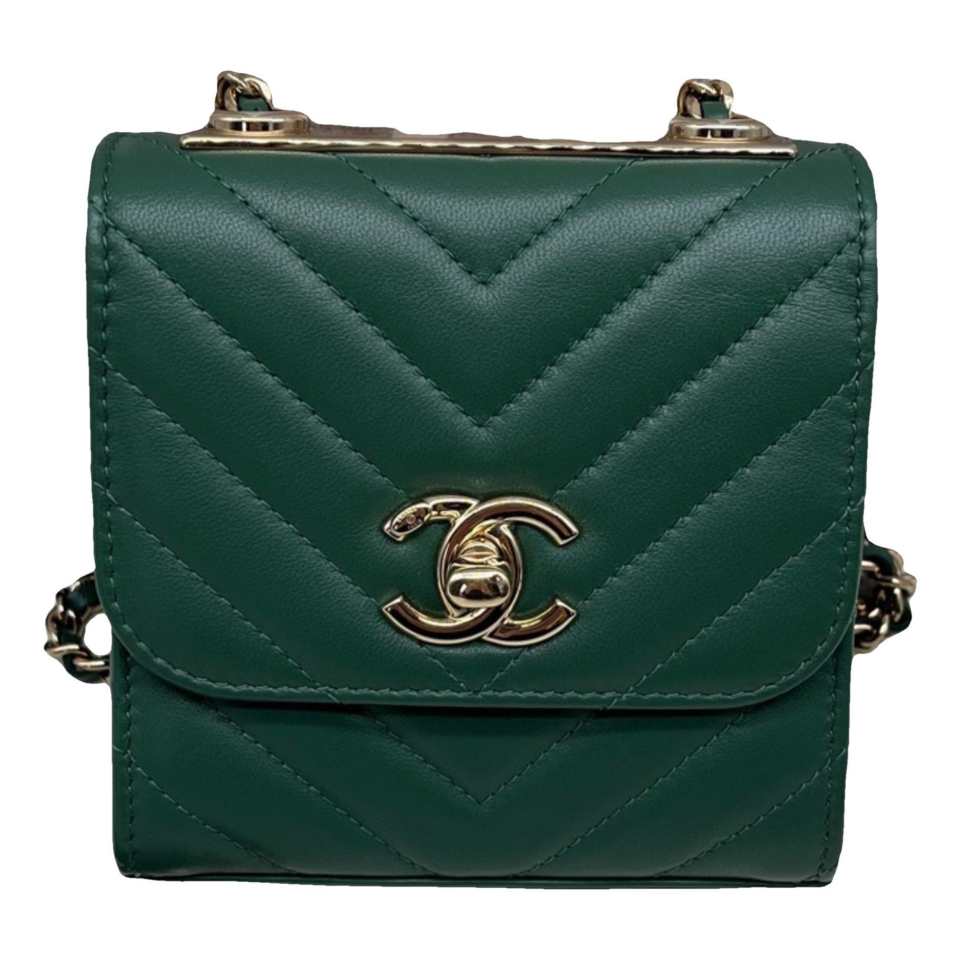 Trendy CC leather crossbody bag