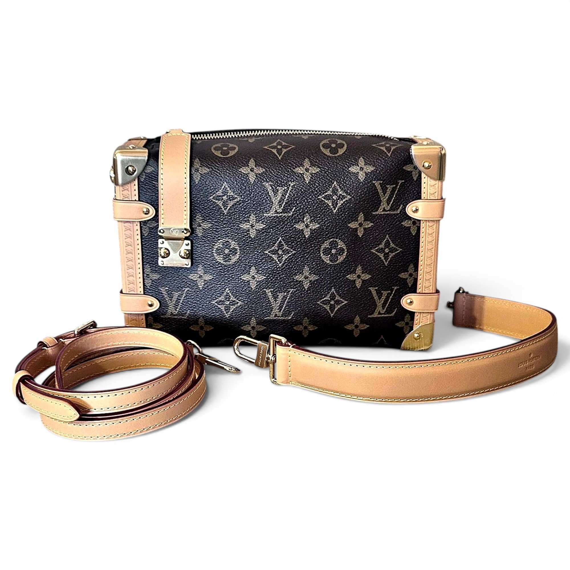 Side Trunk leather handbag