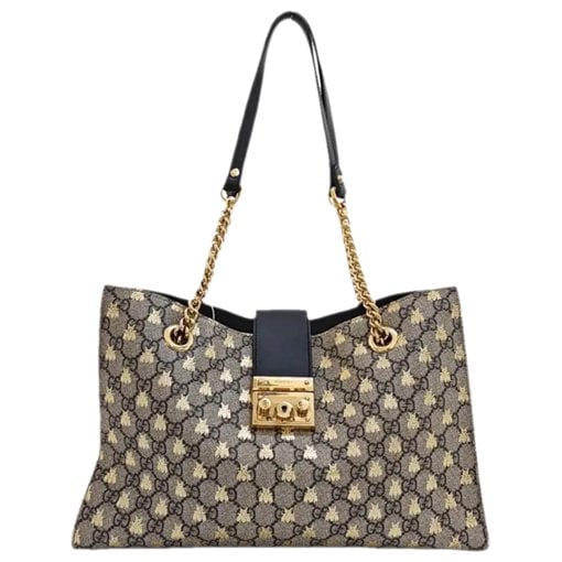 Padlock leather handbag