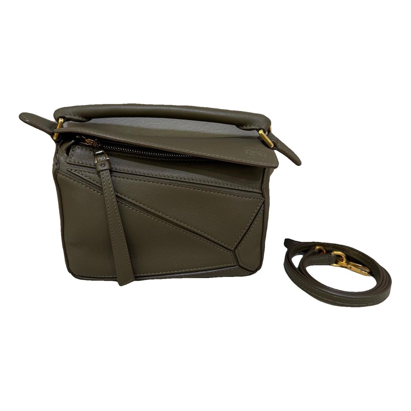 Puzzle leather handbag