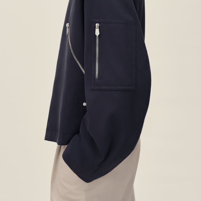 Marine Zipped Straight Cut Jacket