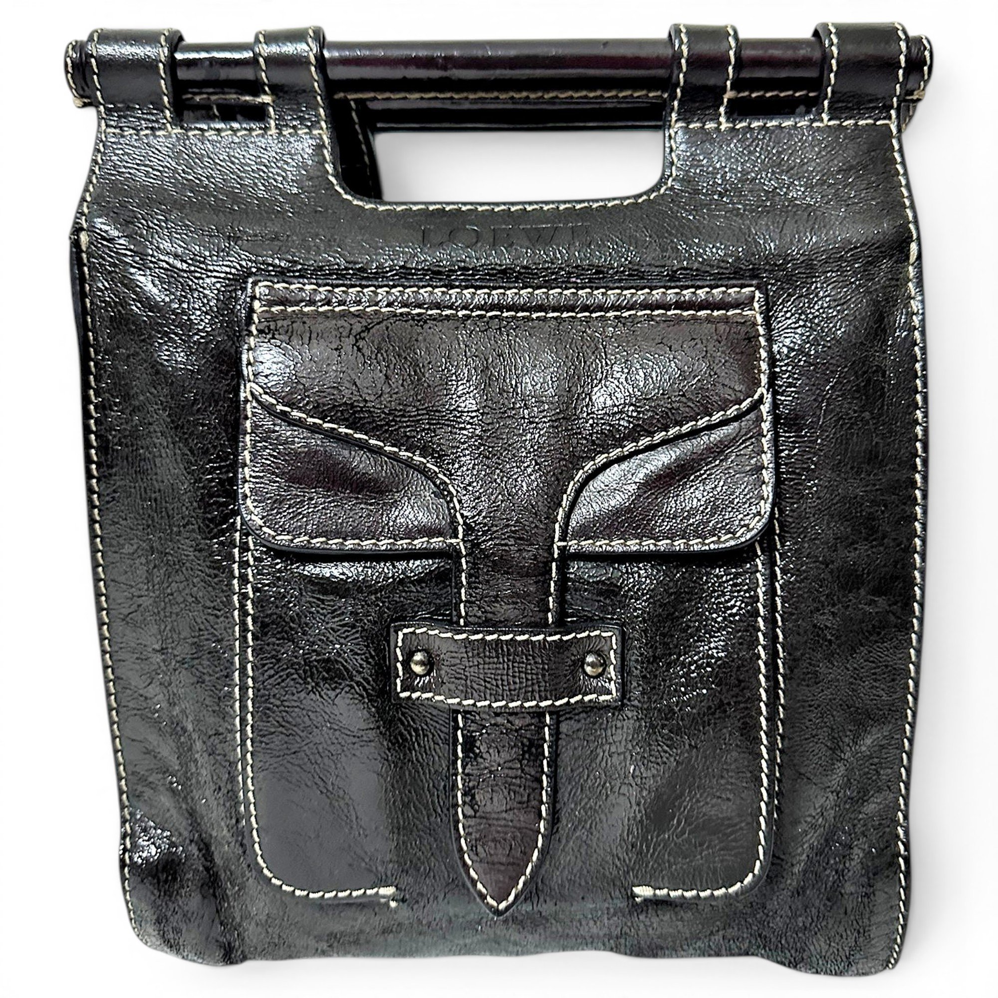 Patent leather handbag