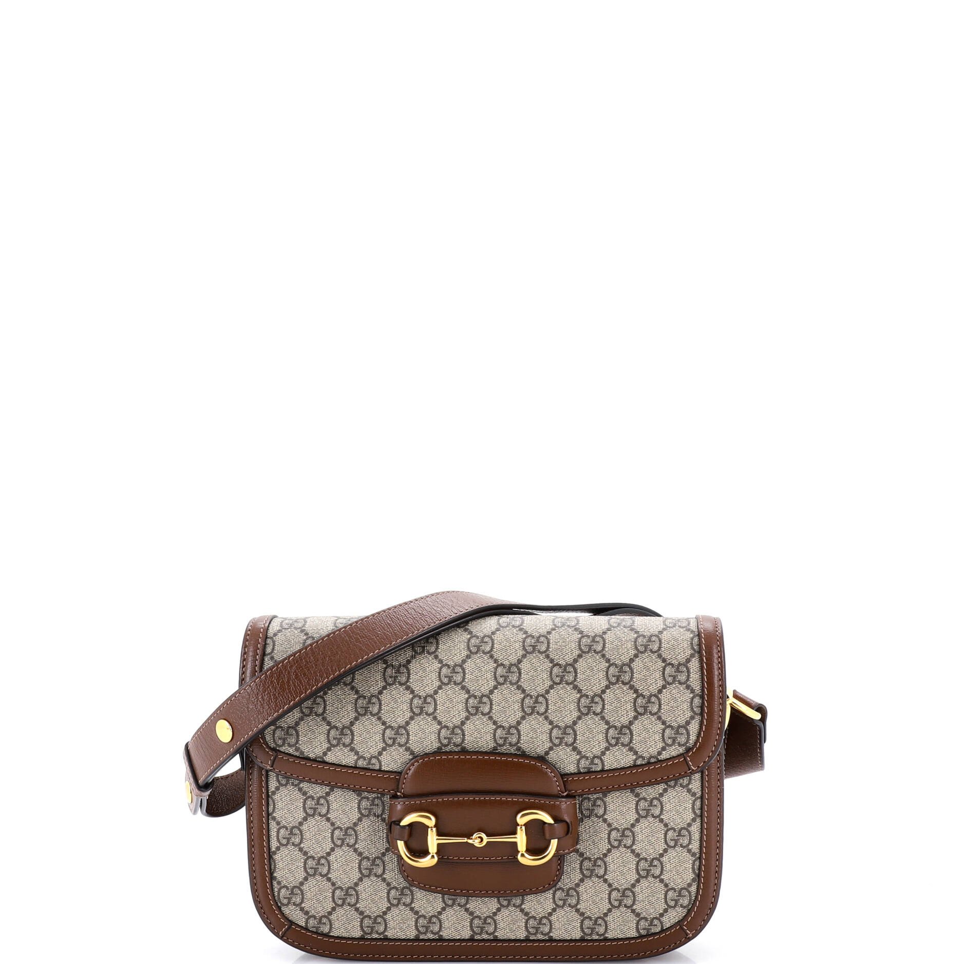 Gucci Horsebit 1955 Shoulder Bag GG Coated Canvas with Leather Small