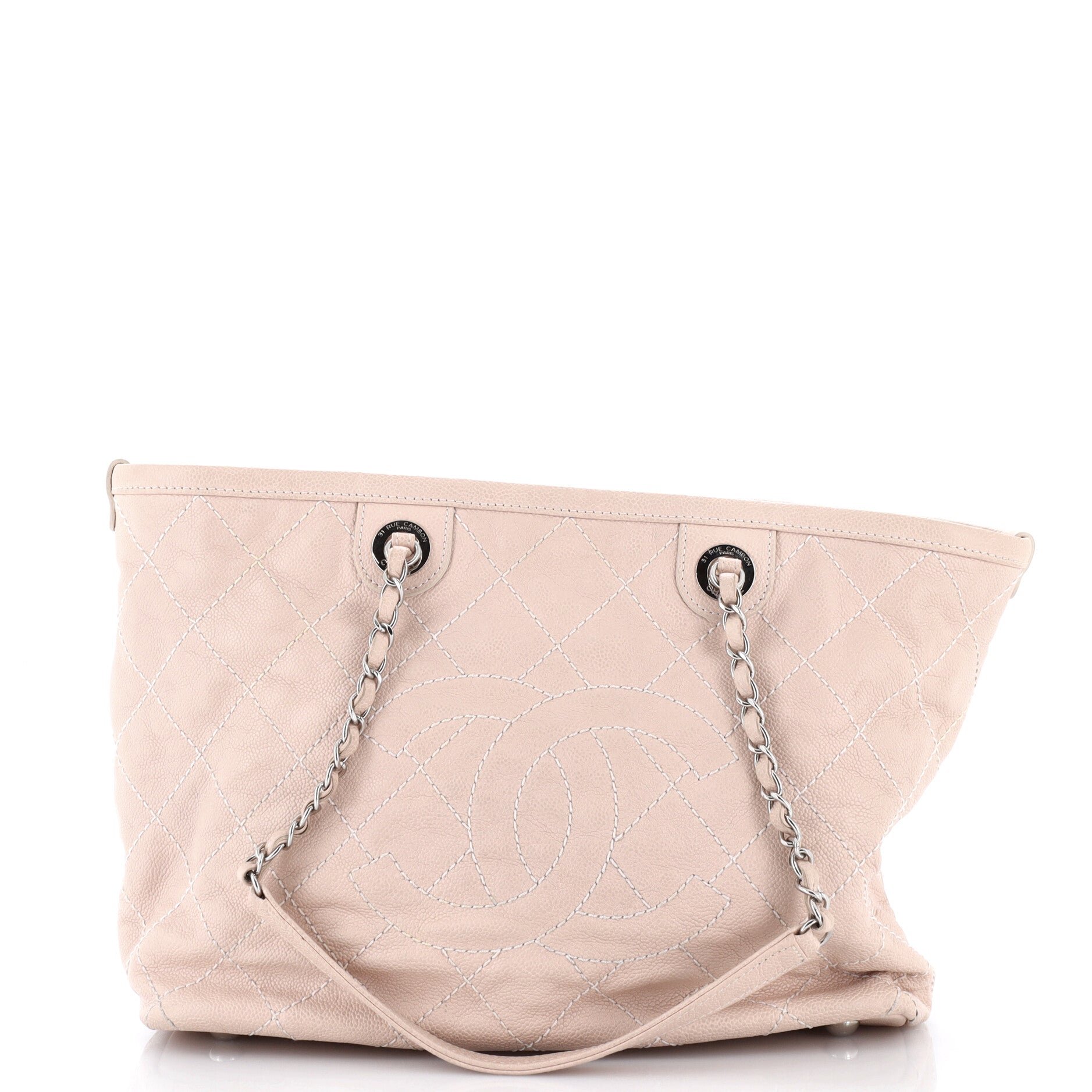CC Daily Shopping Tote Quilted Caviar Small