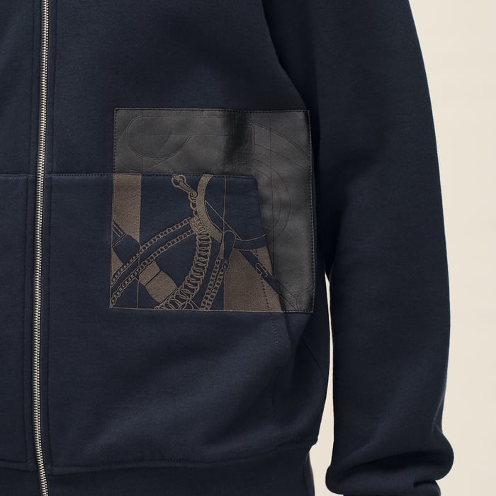 Marine "Eperon d'Or En Perspective" Zipped Hooded Sweater